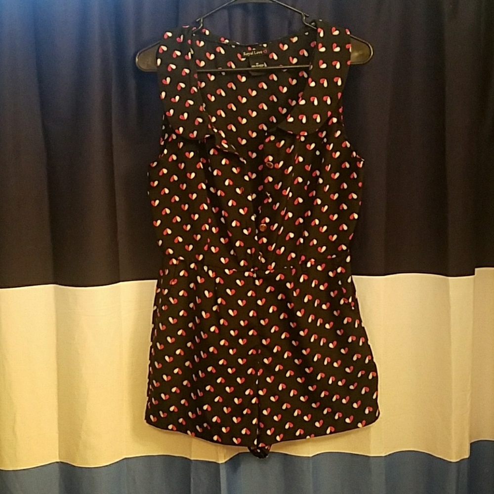 Black button up romper